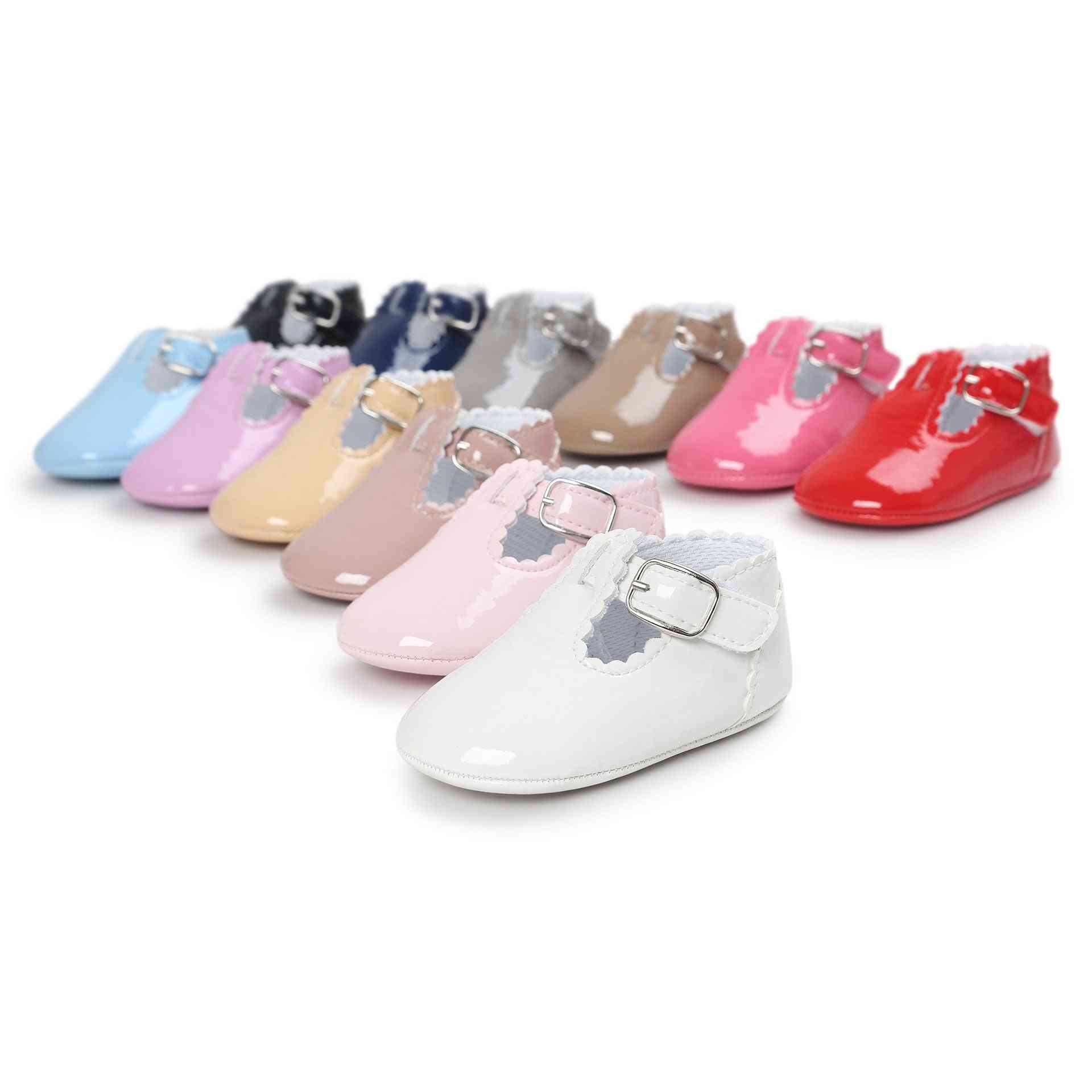 Pu Leather Newborn  Boy And Girl Moccasins, Soft Shoes