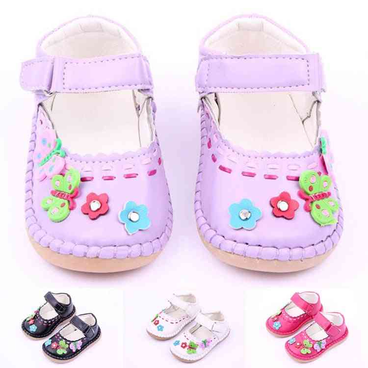 Zapatos de princesa para niña con flor de cuero de pu para niño - blanco / 5