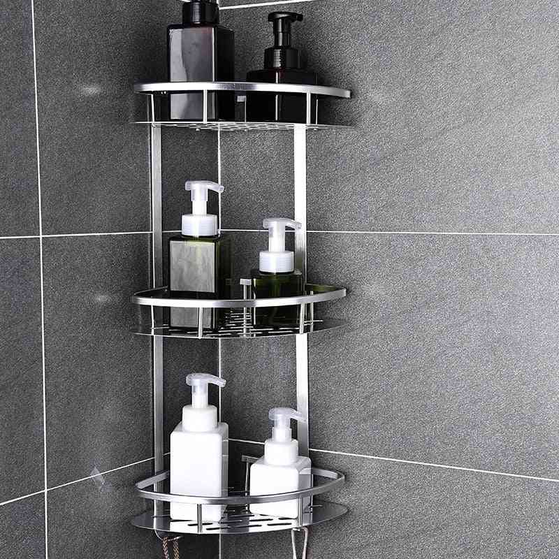 Bathroom Shelf, No Punching Shower Basket Adhesive Corner Shelves