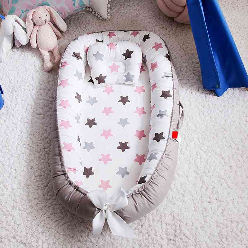 Portable Baby Nest Bed With Pillow -foldable Crib