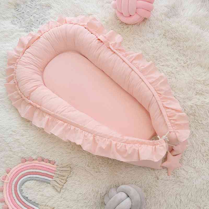 Irrotettava makuupesa vauvan sängylle, jossa on tyyny - matkasänky vauvansänky pikkulasten patja - beige