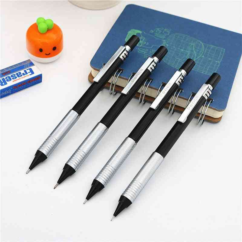 W pełni metalowy ołówek automatyczny, 0,3, 0,5, 0,7, 0,9 mm profesjonalny rysunek automatyczny ołówek - ołówek 0,3 mm HB