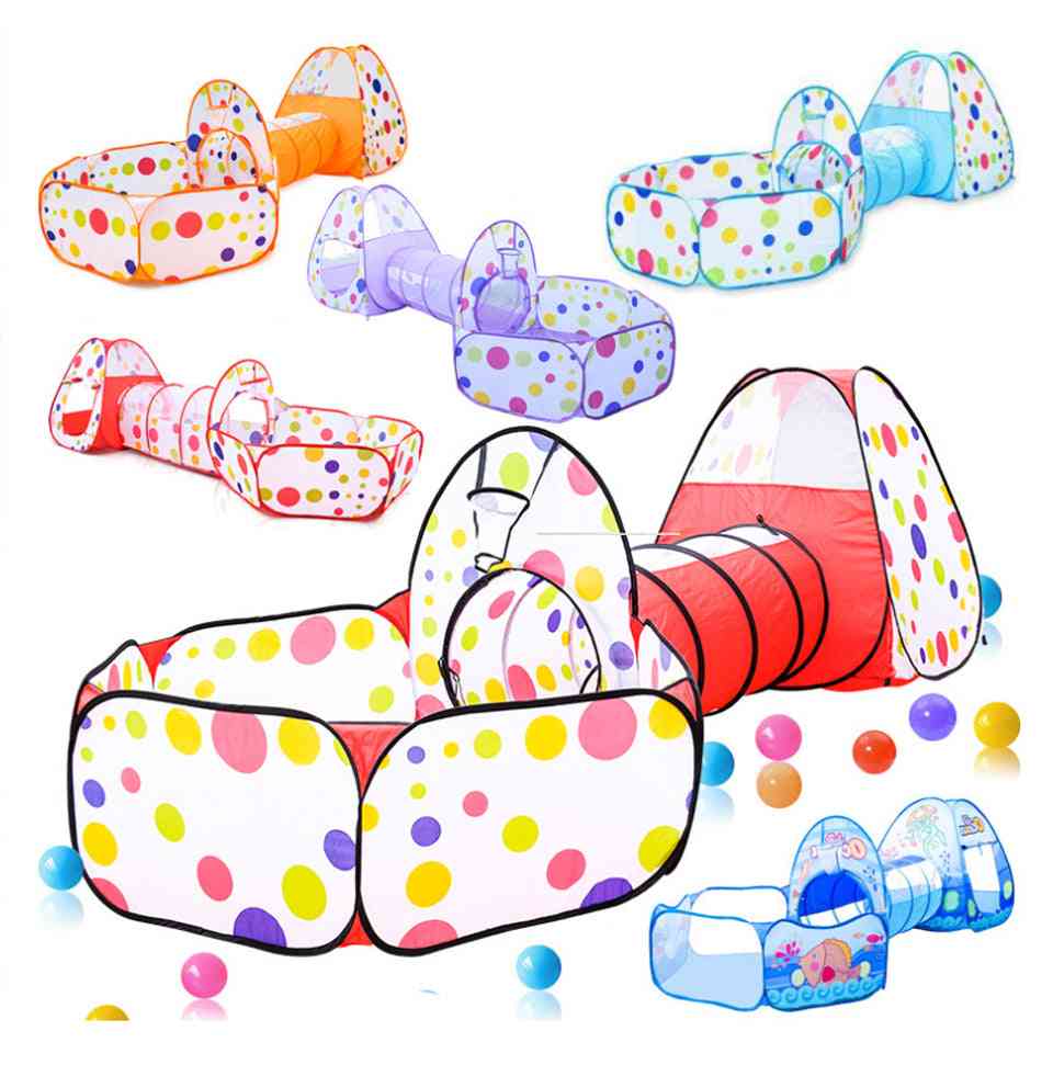 3 In 1 Portable Baby Playpen Ball Pool Play Yard Tent Tunnel For Indoor & Outdoor Fence With Basket
