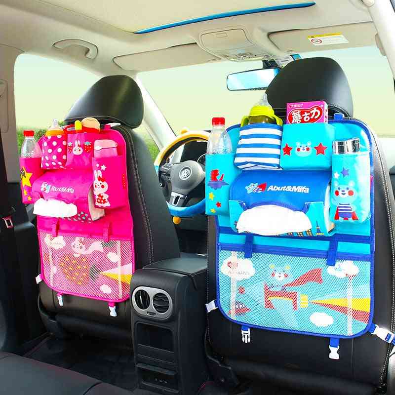 Cartoon Print Car Backseat Storage Bag And Seat Protector