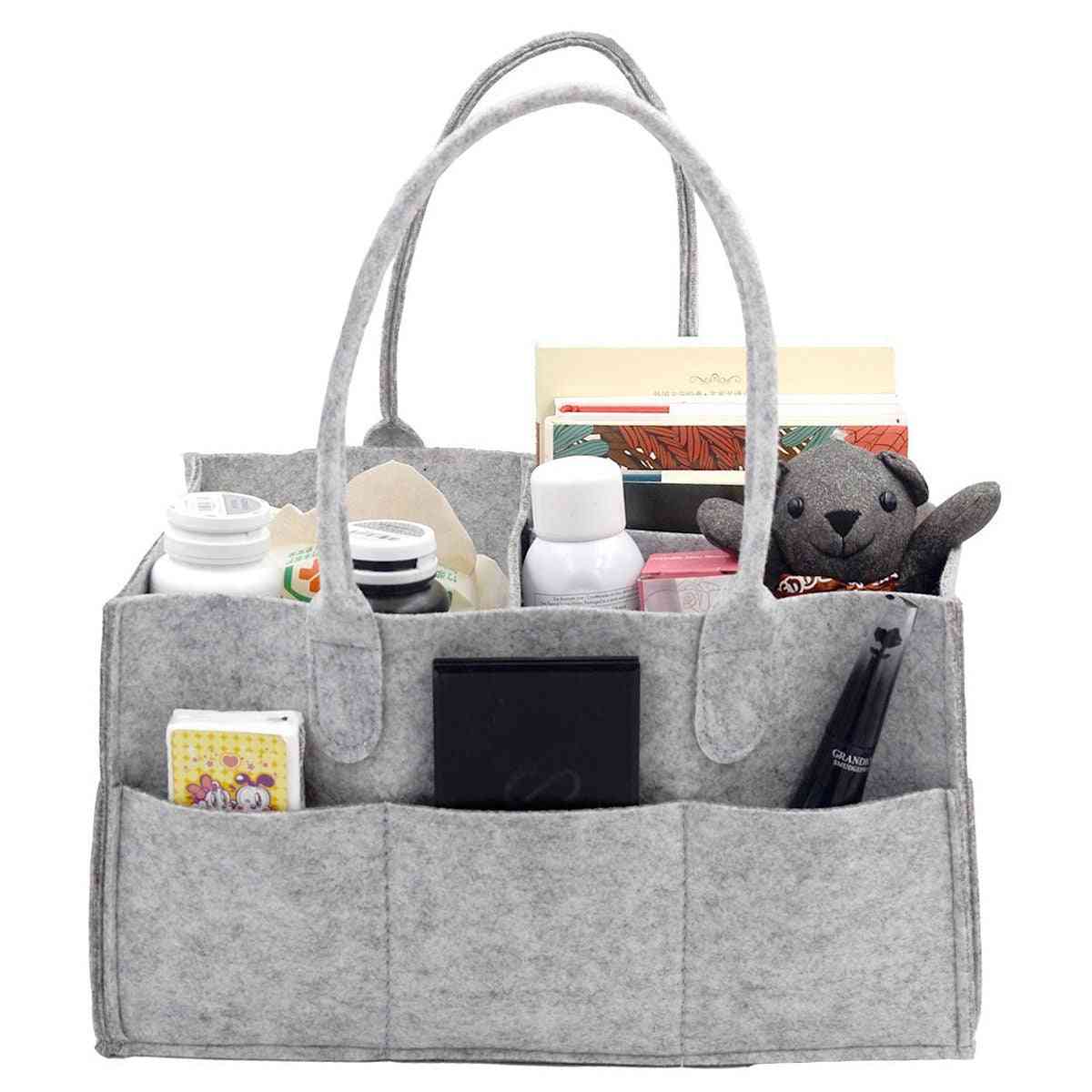 Baby Diaper Caddy Nursery Wipes Handbag, Portable Basket Nappy Organizer