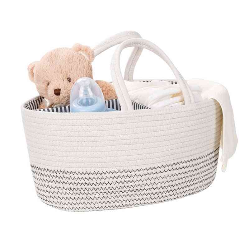 Foldable, Multi-slots Nursery Essential Organiser Rope Basket