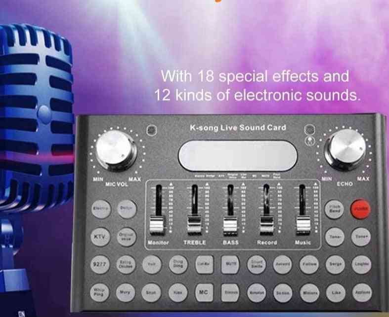 Sound Card For Voice Converter, O Dj Mixer, Live Broadcast