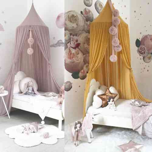 Princess Baby Mosquito Net Bed, Kids Canopy Bedcover Curtain
