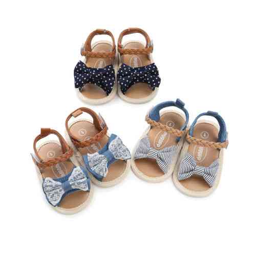 Poletne princeske punčka čipke lok sandale, čevlji z ravnimi petami