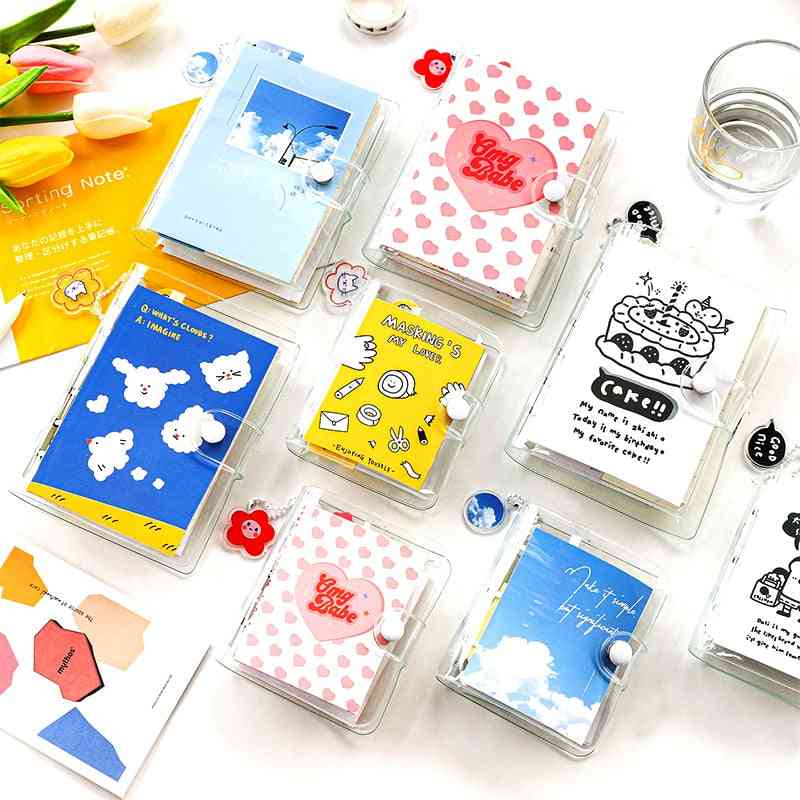 2 Designs Of Mini Loose-leaf Hand Book Set With Acrylic Pendant