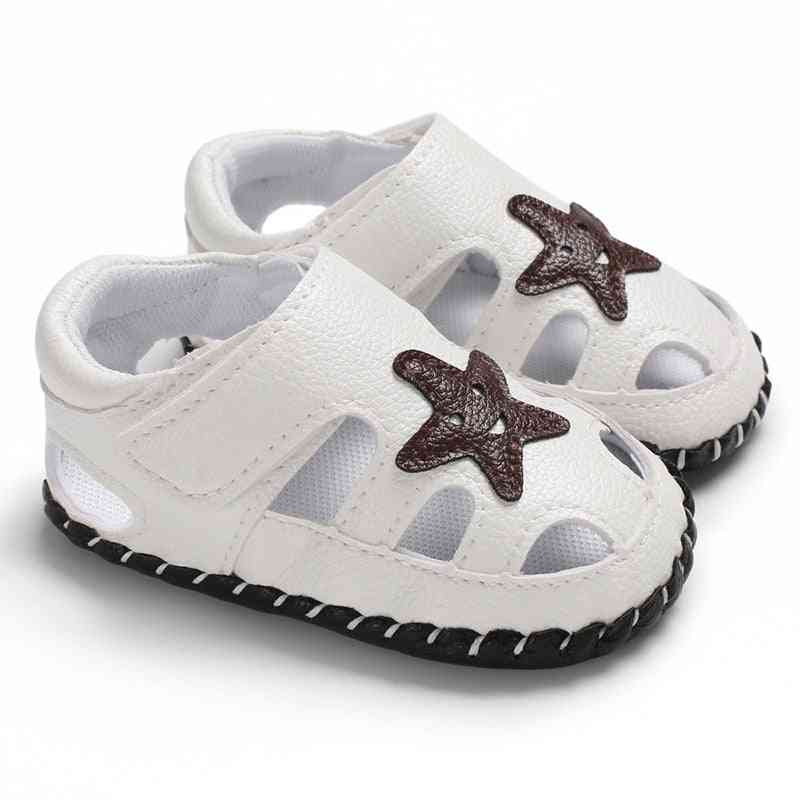 Scarpe con suola morbida nuova moda neonato ragazzo ragazza - sandali estivi in pelle - nero / 0-6 mesi