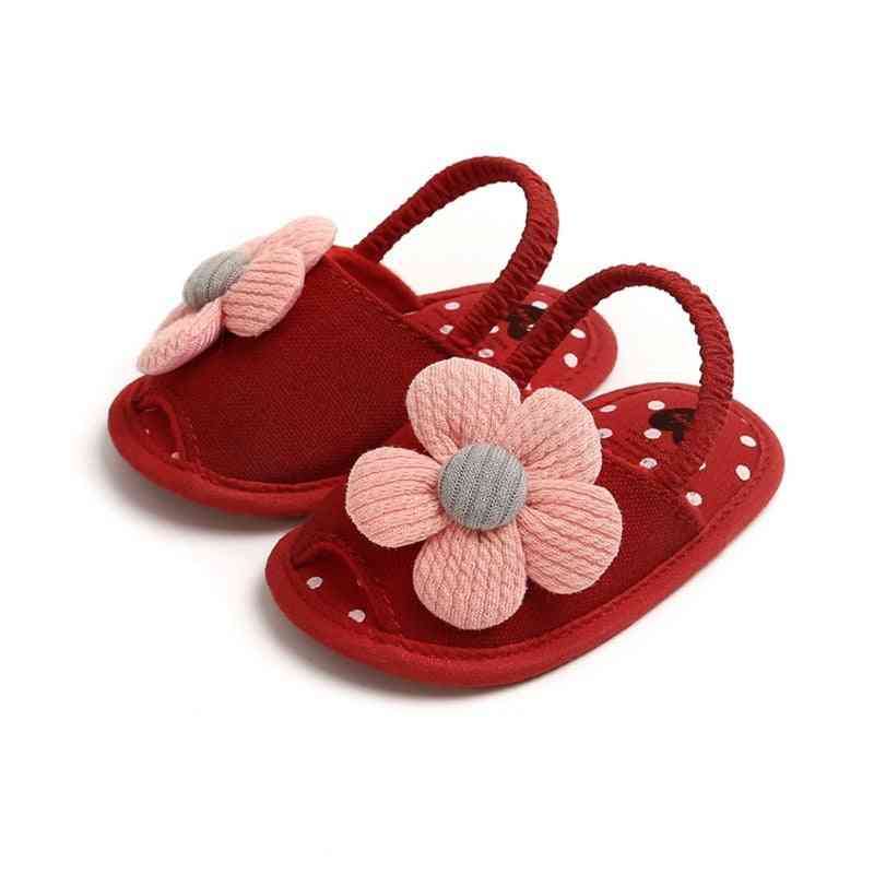Sommer baby drenge piger sød blomst åndbar skridsikker sko - p / 0-6 måneder