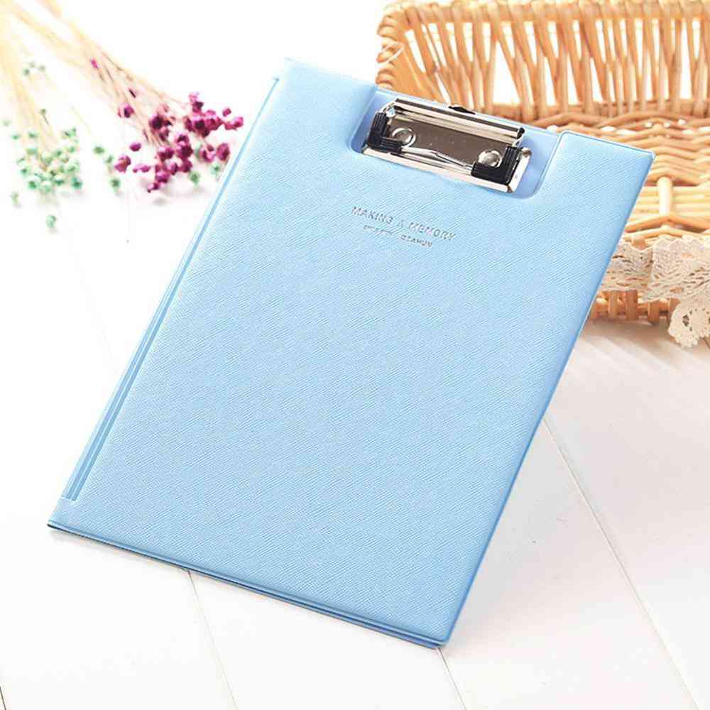 Waterproof, Pu Leather Writing Clipboard Suitable For A5 Size Paperwork