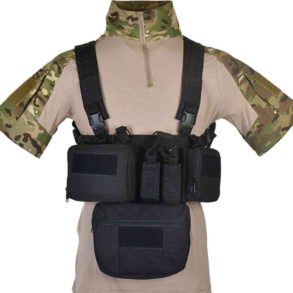 Chest Ring With Drop Down Pouch-airsoft Tactical Vest-military Pack Molle System