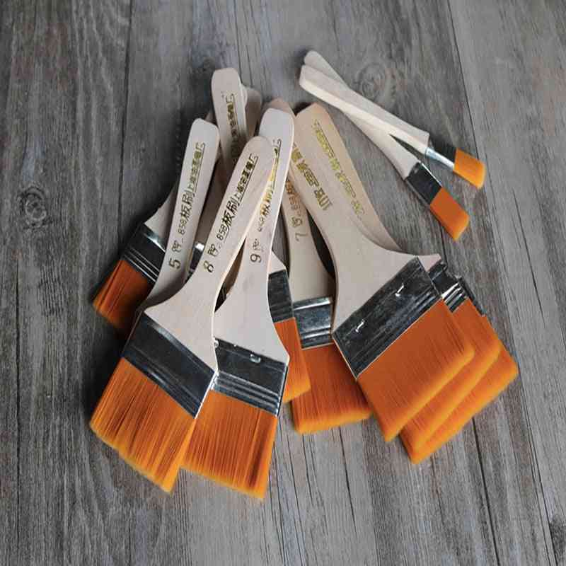 Nylon Hair Wooden Penholder, Oil Acrylic Painting &scrubbing Brushes