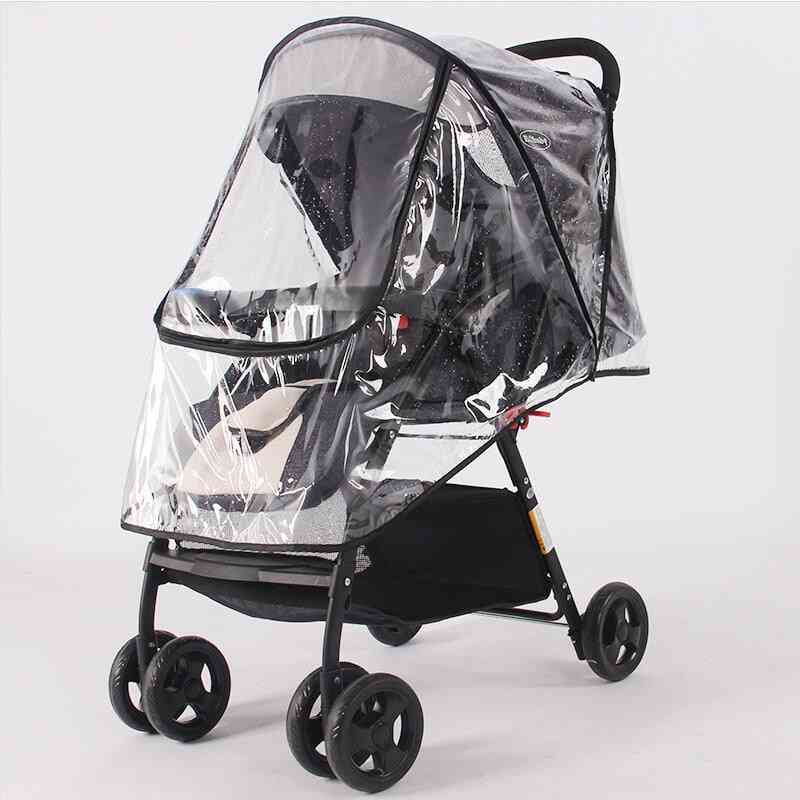 Capa de chuva impermeável, poeira transparente do vento, zíper protetor para carrinhos de bebê, carrinhos de bebê, capa de chuva - pequena