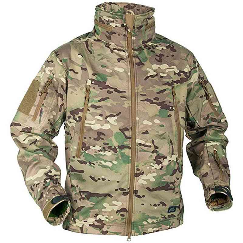Giacche tattiche softshell invernali da uomo, cappotti con cappuccio, impermeabili, giacca a vento - verde oliva
