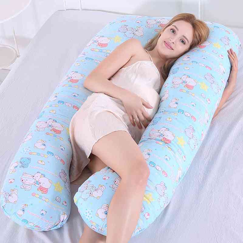 Almohada para embarazadas que duerme de lado, ropa de cama para mujeres embarazadas, cojín en forma de U de cuerpo completo para dormir largo - amante