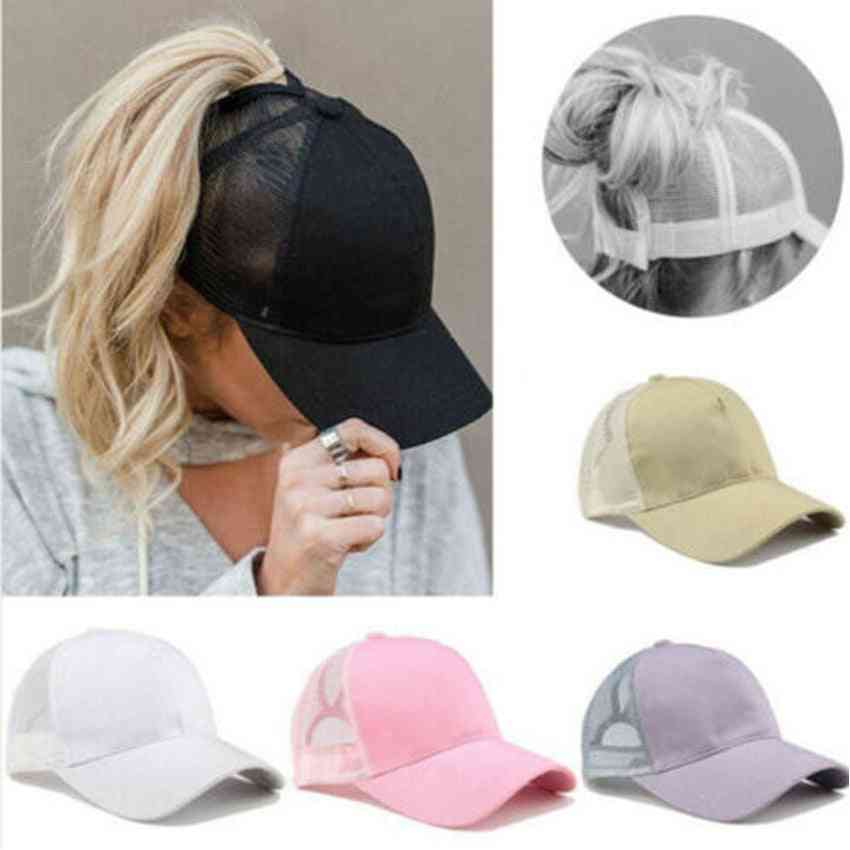 ženski baseball cap nastavljiv konjski rep poletni mrežasti klobuk