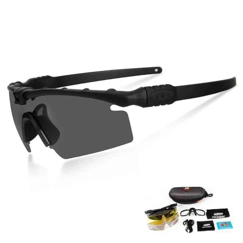 Hær ballistisk 3.0 beskyttelse militære briller, paintball skytebriller, taktisk polariserte solbriller nærsynthetsramme