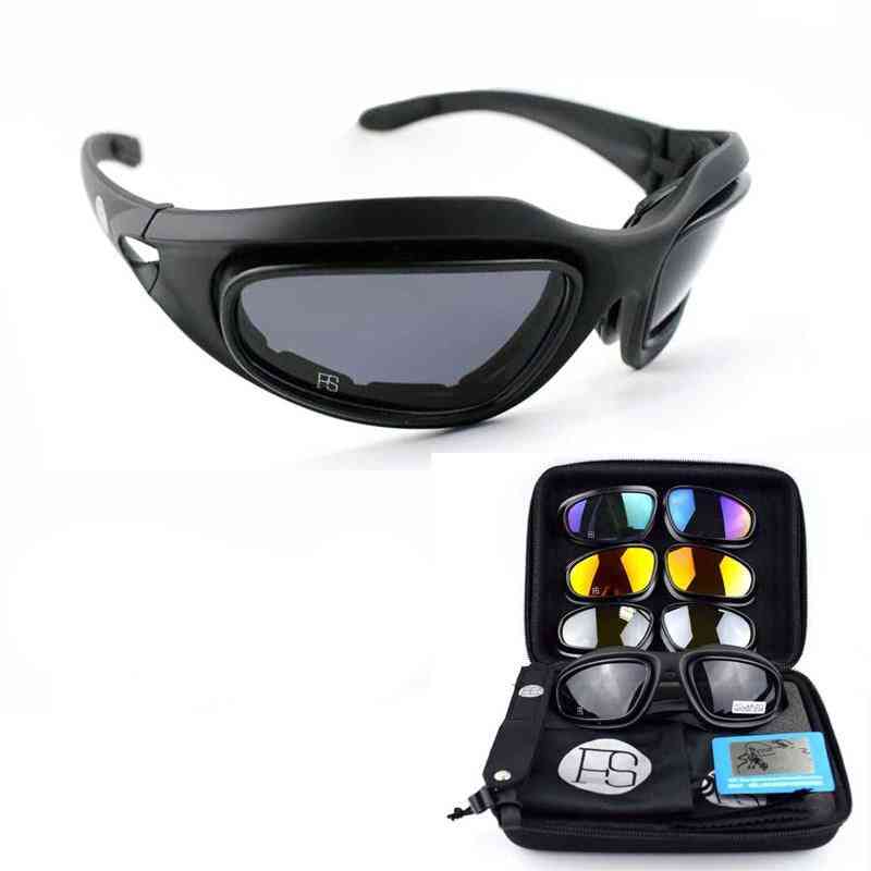 Outdoor sport gepolariseerde zonnebril, voor wandelklimbrillen met 4 lenzen