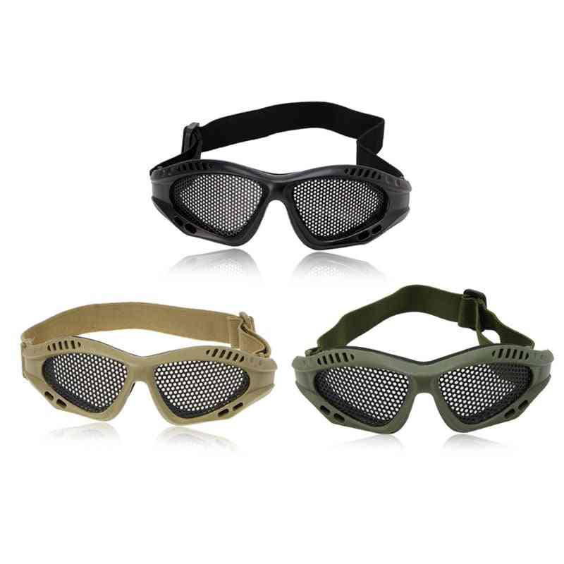 Outdoor Eye Protective, Comfortable Airsoft Safety Tactical Glasses ,with Metal Mesh