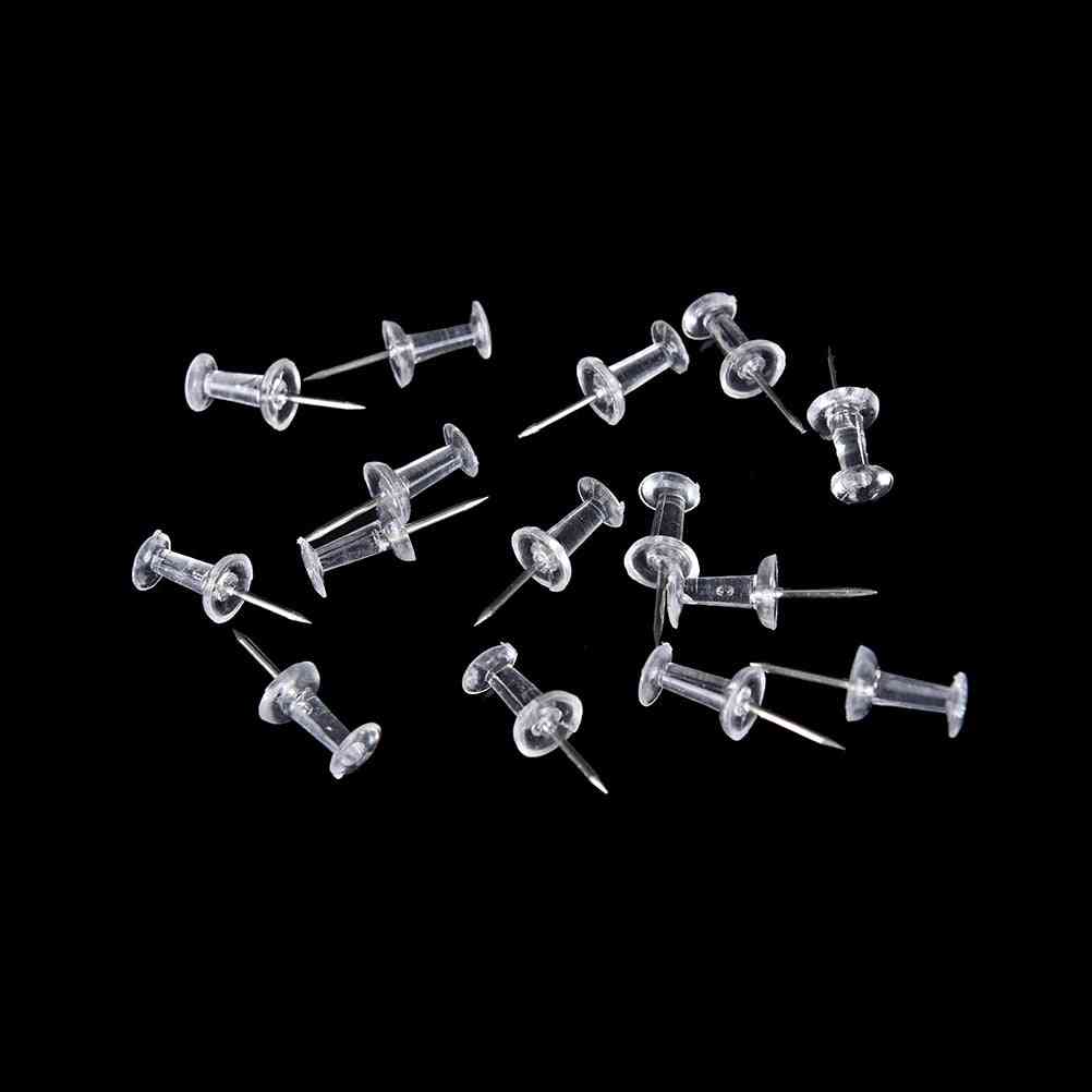 Plastic Transparent Decorative Push Pins With Steel Point