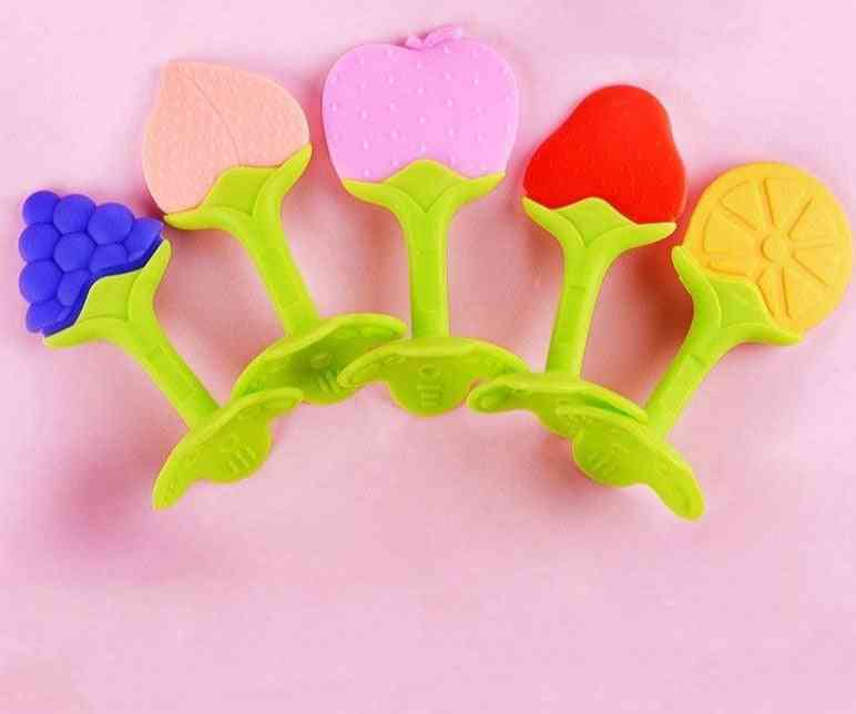 Cute Fruit Design, Silicon Gum's Growth And Exercises Teether Toy For Babies
