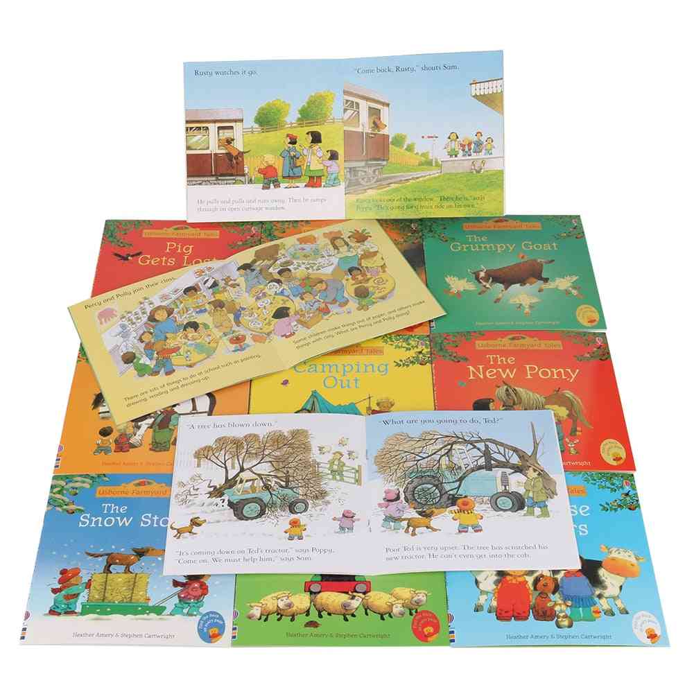 20pcs usborne farmyard - livros ilustrados da série de contos em inglês