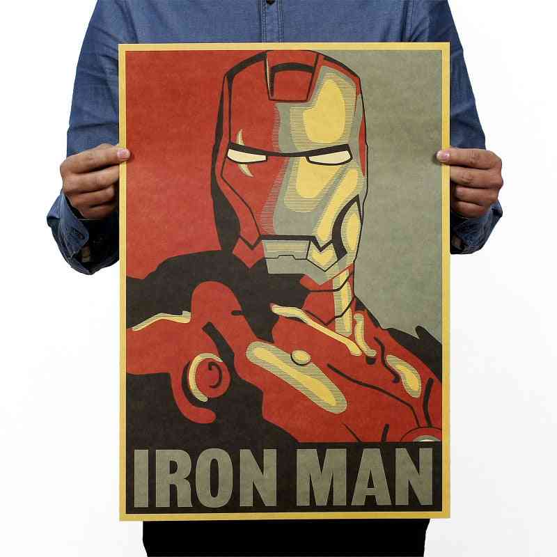 Iron-man Vintage Kraft Paper Movie, Poster Magazine For Decoration