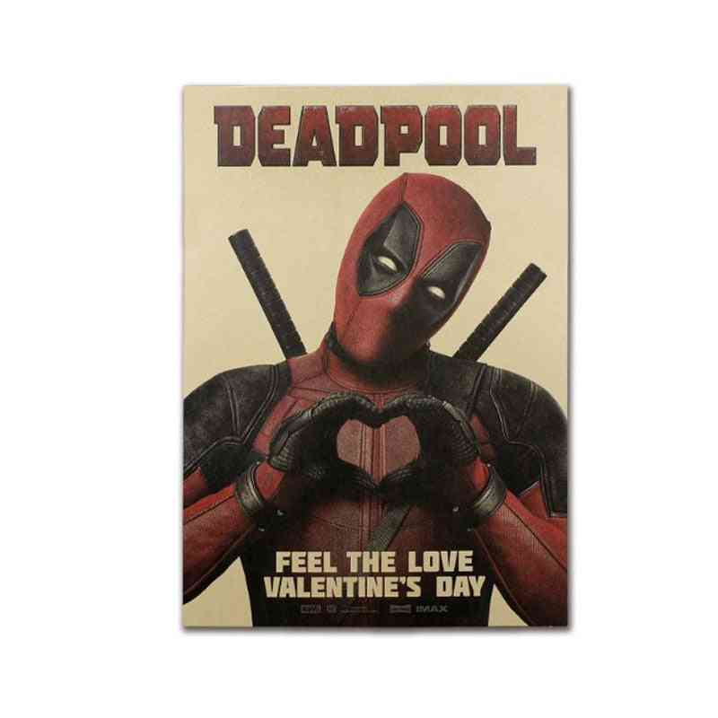 Deadpool-Decor Vintage plakat filmowy z papieru pakowego do dekoracji ścian domu