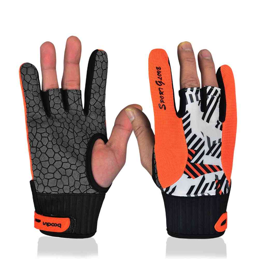 Real Professional Anti-skid Bowling Gloves, Semi Finger Instruments