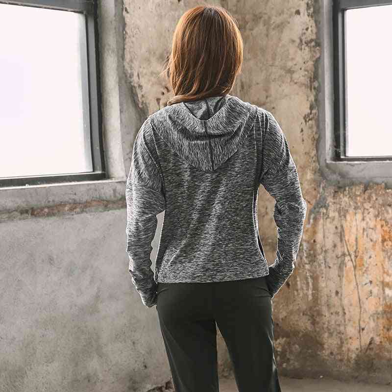 Women's Hooded Jacket, Running Suit Long Sleeved Sweatshirt