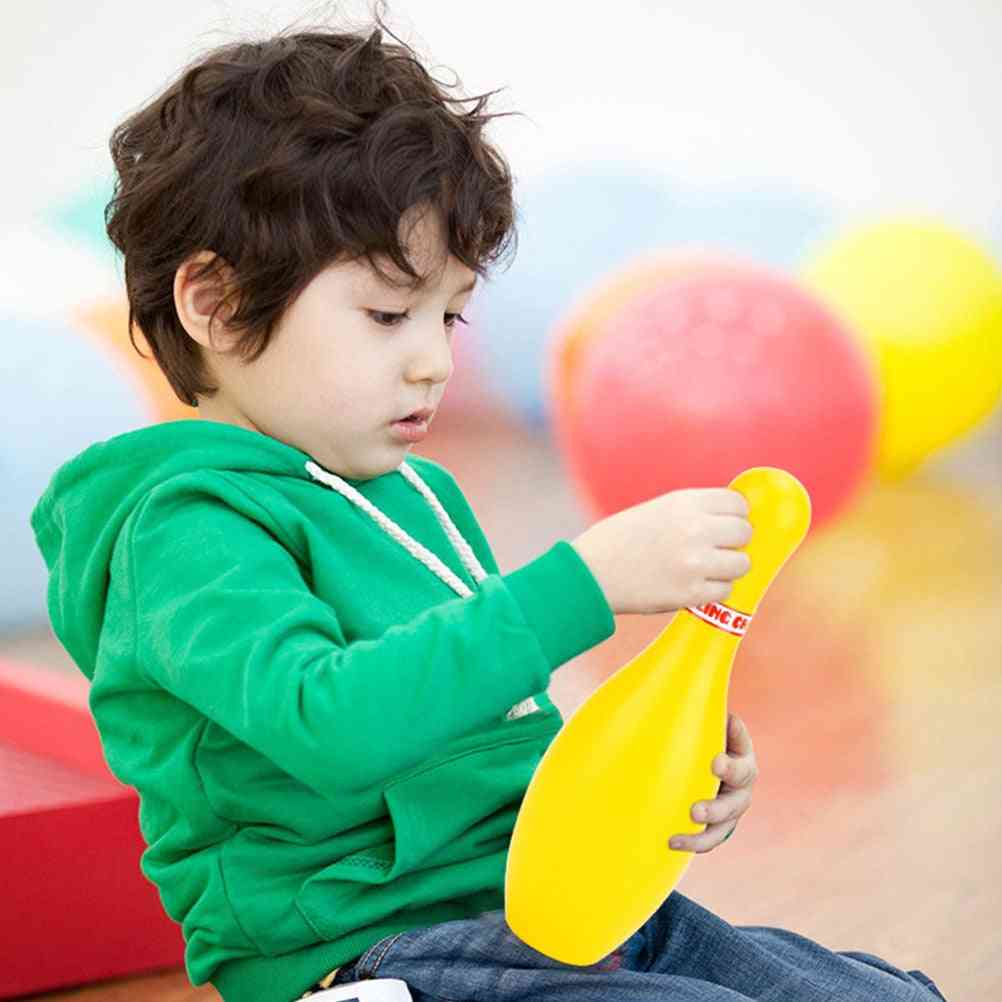Bowlingleksaker plastränna, pedagogiska roliga bowlingnålar leksaker för barn, småbarn