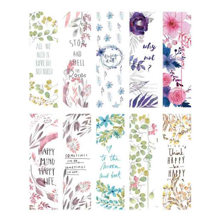 Beautiful Flowers With Message Bookmarks
