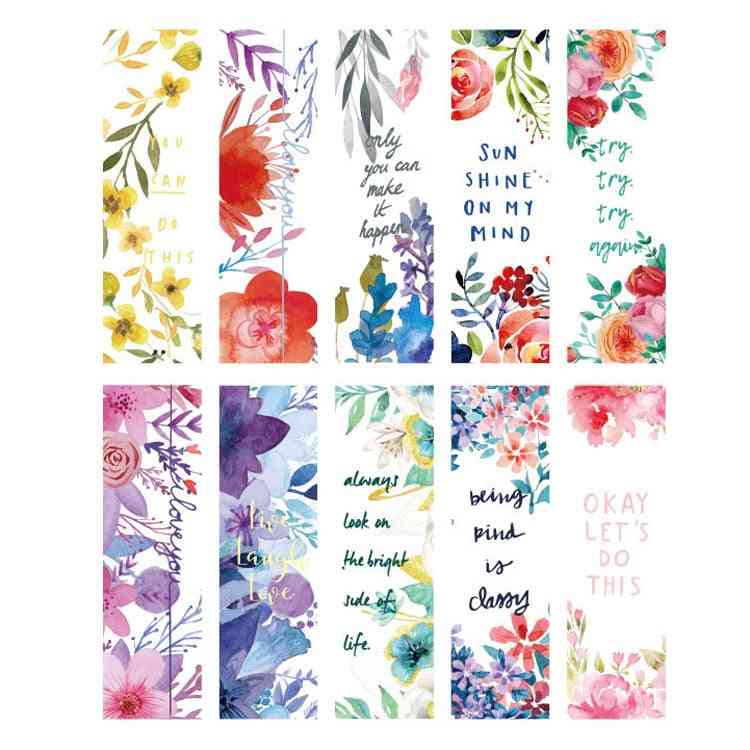 Beautiful Flowers With Message Bookmarks