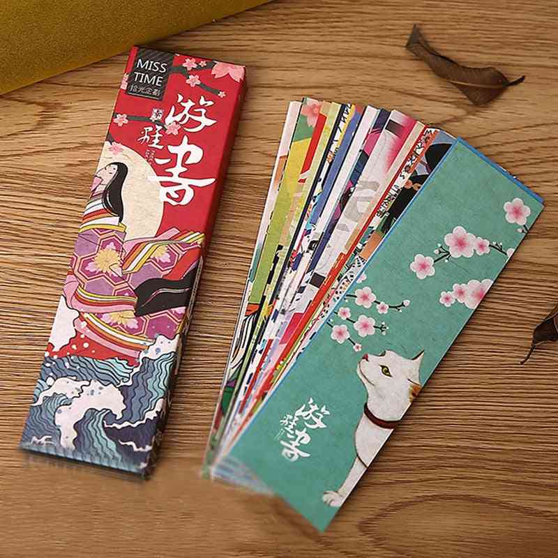 śliczne vintage zakładki do książek w stylu japońskim dla dzieci / studentów / szkoły / biura (około 4 * 15 cm)