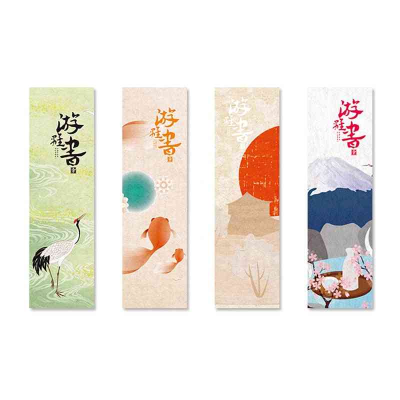 Lindos marcadores de libros de estilo japonés vintage para niños / estudiantes / escuela / oficina (aproximadamente 4 * 15 cm)