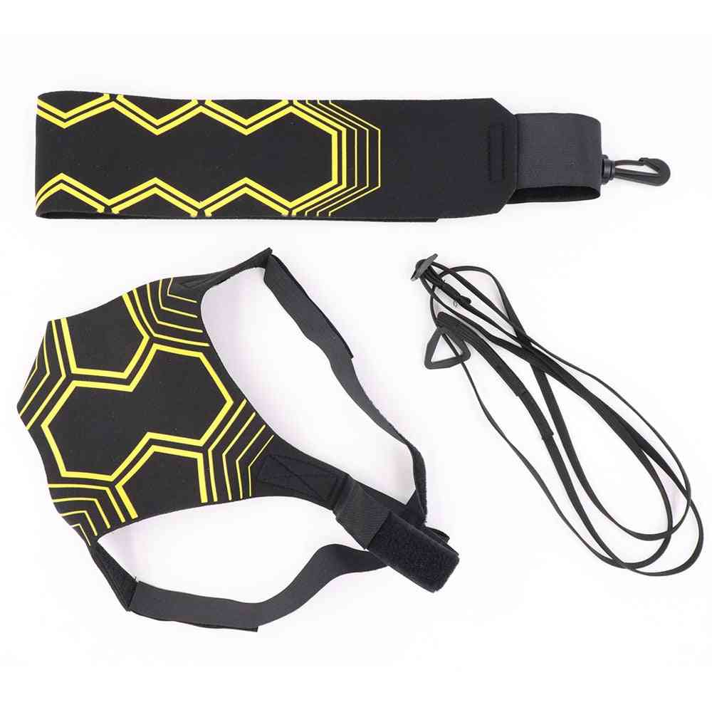 Futebol chute solo trainer cinto bandagem ajustável swing equipamento de ajuda de treinamento de futebol (amarelo)