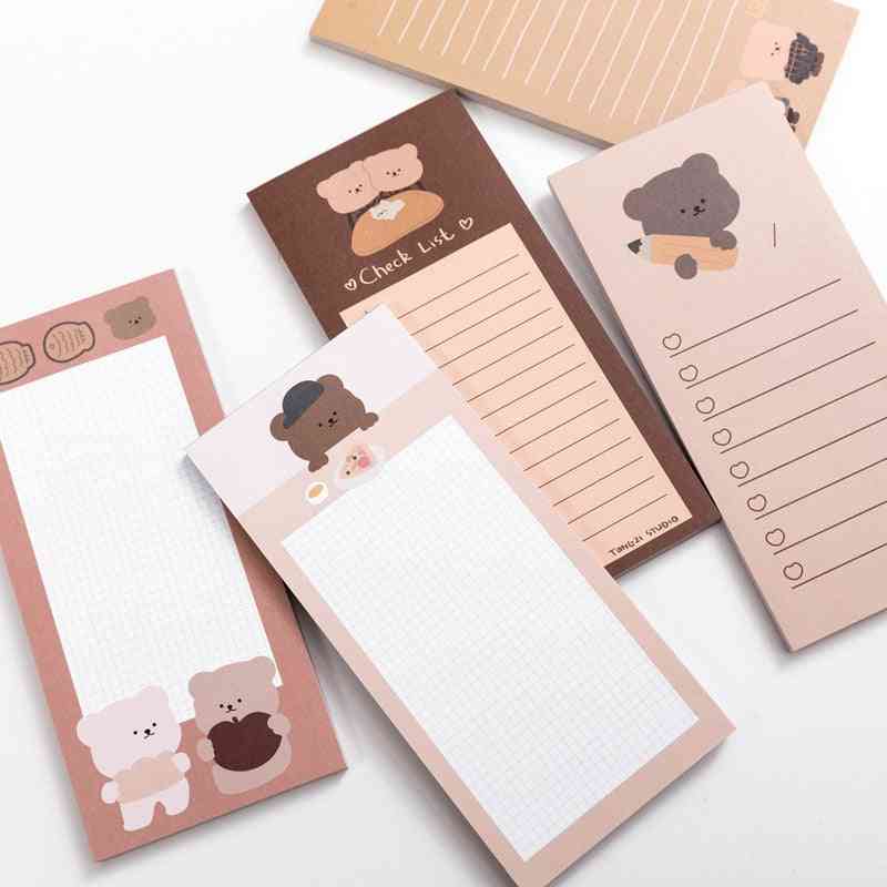 Cute Cookie Bear Memo Pad, N-times Sticky Notes, Portable Notepad