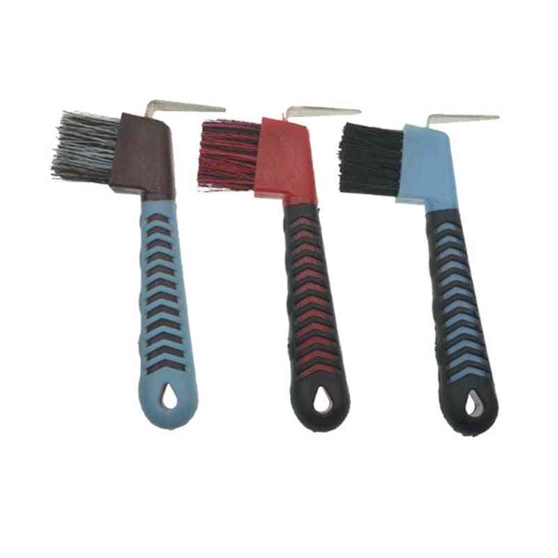 Dual Use Anti-slip, Soft Grip Hoof Pick With Brush-horse Grooming Tools