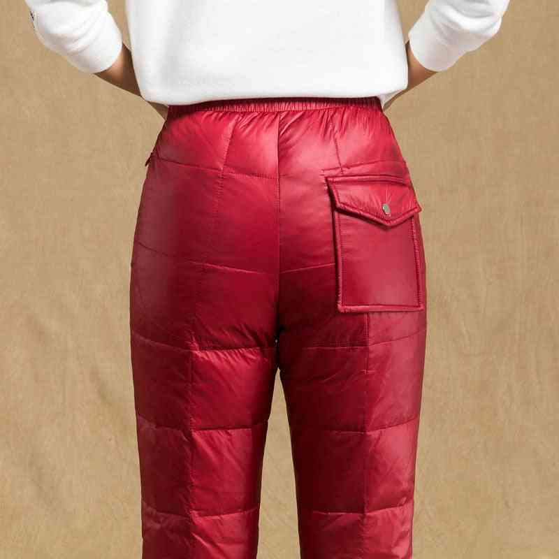 Pantaloni da donna invernali caldi, antivento, impermeabili elasticizzati in piumino per sci campeggio, trekking trekking