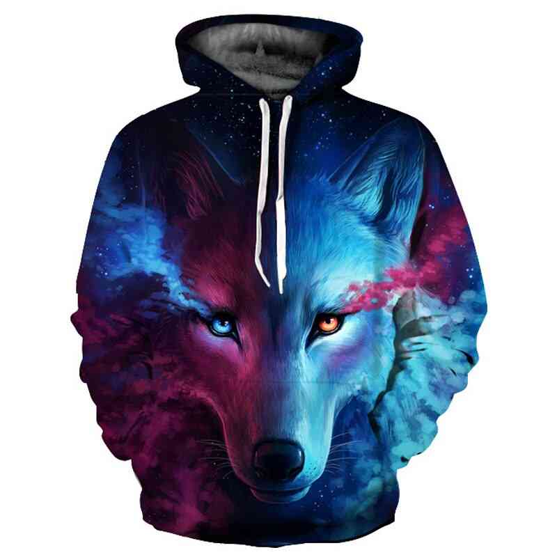 3d Digital Wolf Printed Pullovers For Men/women