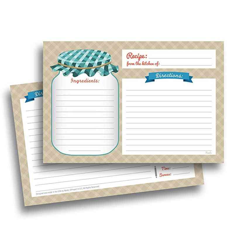 Kitchen Recipe Cards-double Sided Printed Paper