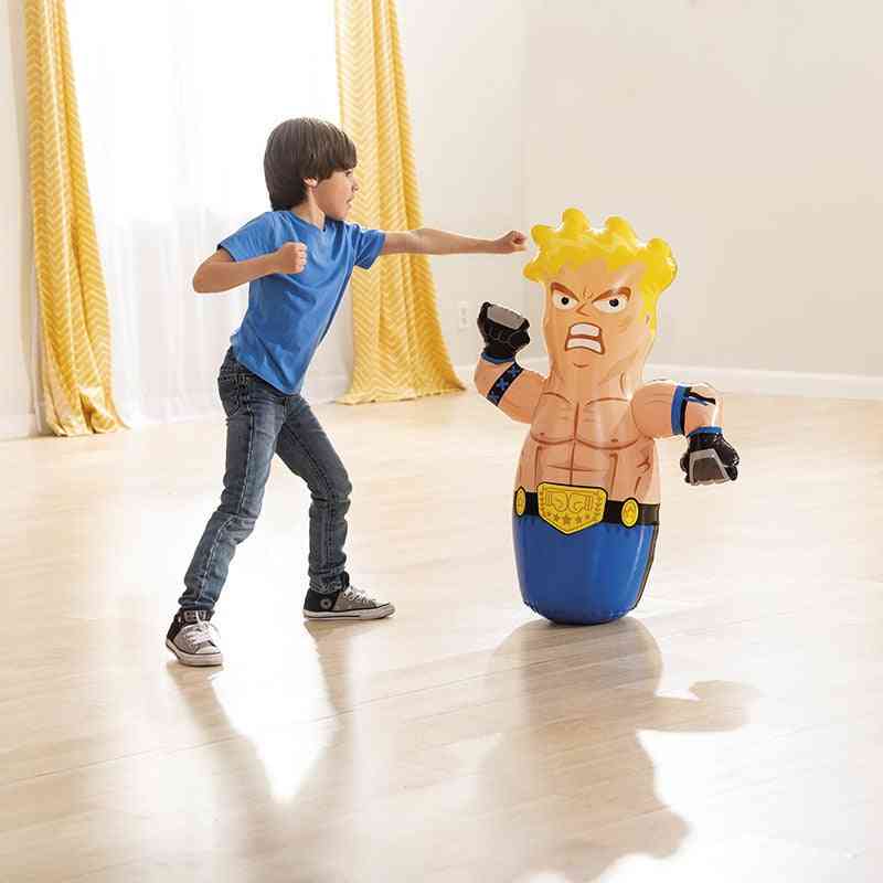 Fun Boxing Doll Tumbler Wrestler Cartoon Play Inflatable Toy