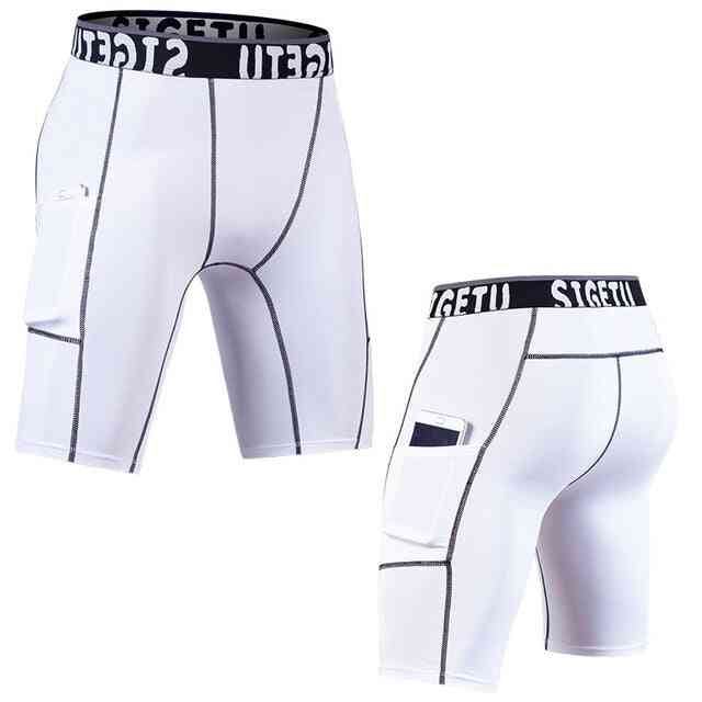 Pantalones cortos para correr elásticos de secado rápido para hombre con bolsillos, pantalones cortos de compresión de entrenamiento deportivo para hombre deportivo