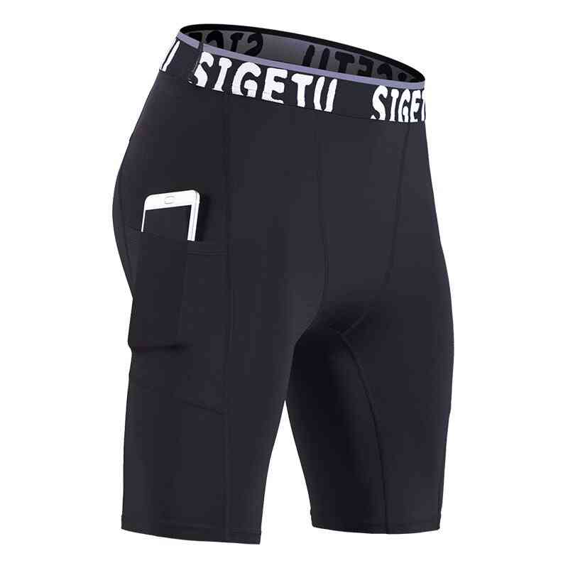 Pantalones cortos para correr elásticos de secado rápido para hombre con bolsillos, pantalones cortos de compresión de entrenamiento deportivo para hombre deportivo