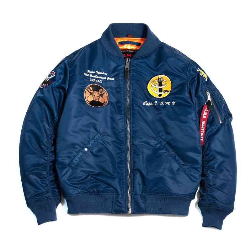 Men Bomber Pilot Jacket Ma-1 Air Force, Jean Sportswear Thin Coat