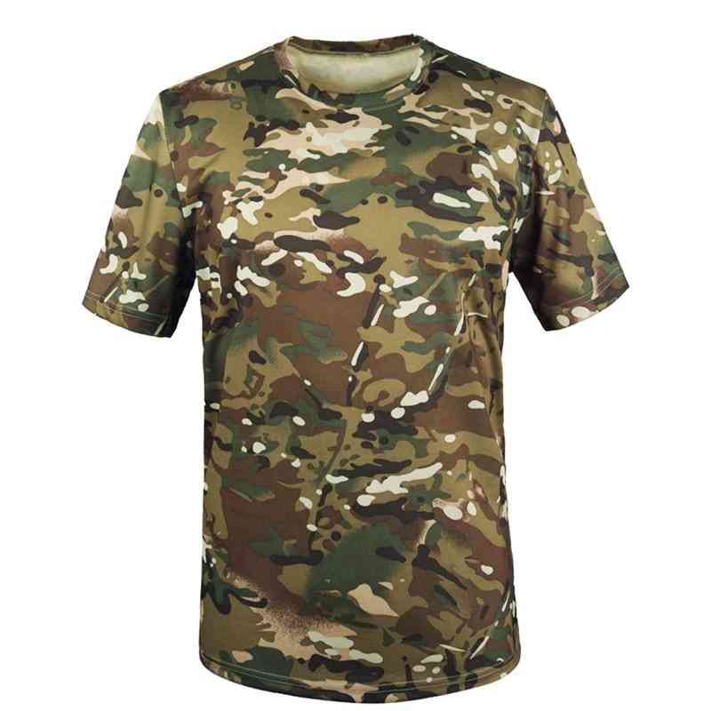 Tactical Shirt, Camo Army Round Collar, Anti-uv Perspiration For Outdoor