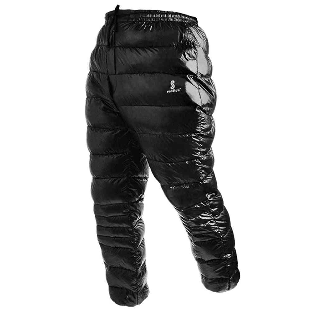 Climbing Sports Goose Down Pants, Thermal Waterproof Trousers